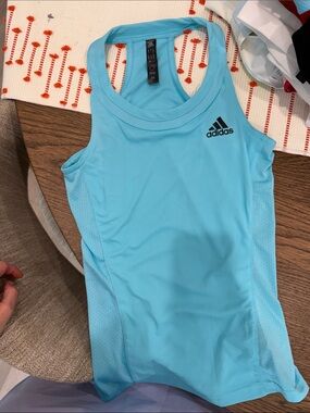 adidas Aqua Blue Racerback Performance Tank